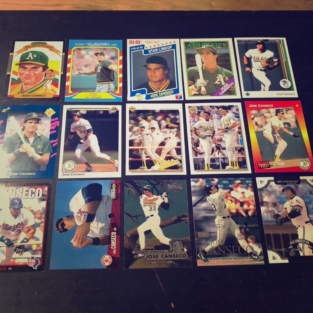 Jose Canseco baseball cards- Lot of 15 *1986-2002*